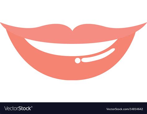 Light Colors Of Silhouette Of Red Lips Smiling Vector Image