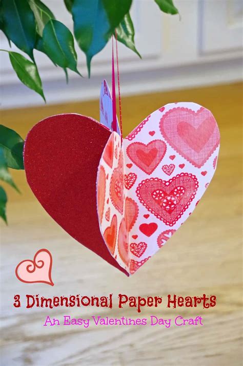 Easy Valentines Day Craft Idea 3d Paper Hearts Suburbia Unwrapped