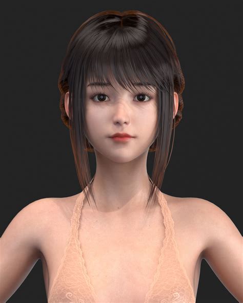 3d Anime Girl From Front And Side Anime Girl