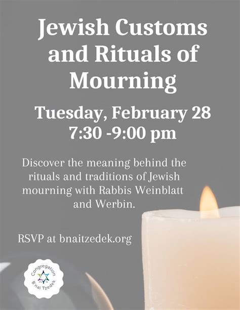 Jewish Customs And Rituals Of Mourning Program Event Congregation B