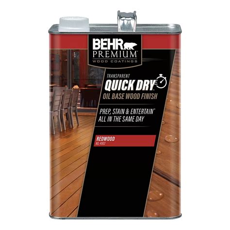 Behr Premium Quick Dry Oil Base Wood Finish In Redwood The Home Depot
