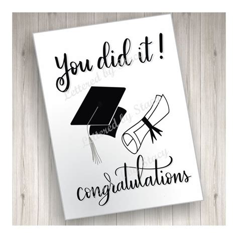 Graduation Card You Did It Congratulations Graduate With Cap And