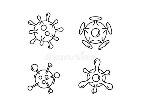 Bacteria Microbes And Viruses Icons Set Vector Illustration For