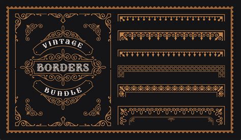 Set Of Vintage Borders In Victorian Style 1229131 Vector Art At Vecteezy