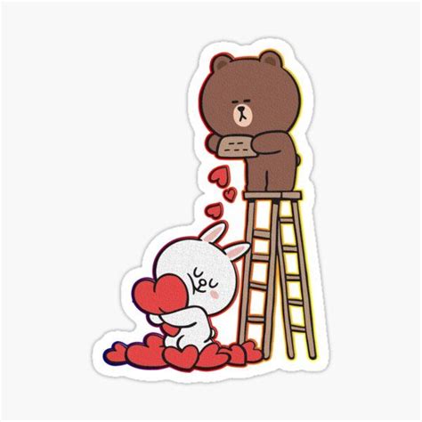 Brown And Cony Stickers For Sale Cute Cartoon Images Bunny And Bear Line Friends