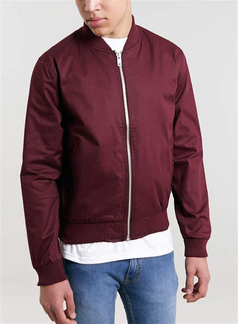 Topman Burgundy Bomber Jacket 80 Topman Lookastic