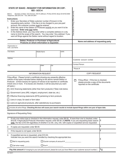 Fillable Ucc Forms Printable Forms Free Online