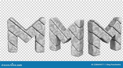 Marble Letters In Different Angles On A Transparent Background 3d