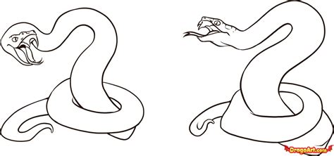 How To Draw A Viper Step By Step Snakes Animals Free Online