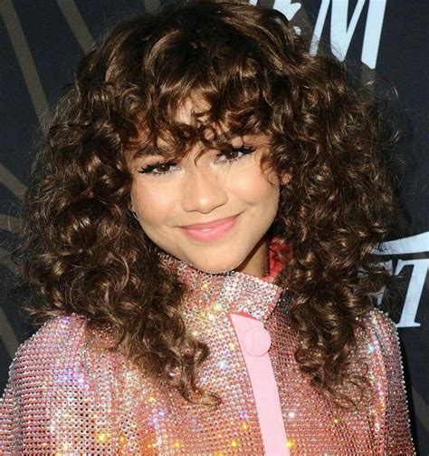 Zendaya Curly Bangs With Images Curly Bangs
