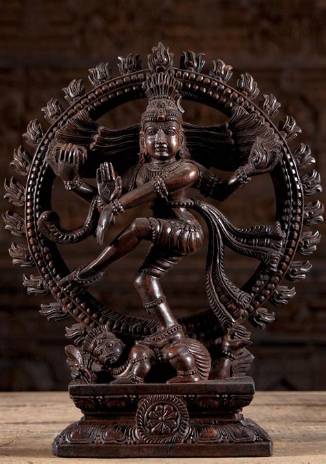 Sold Wooden Shiva As Nataraja Sculpture 18 95w18a Hindu Gods