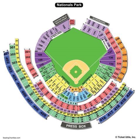 Nationals Park Seating Chart With Seat Numbers Elcho Table