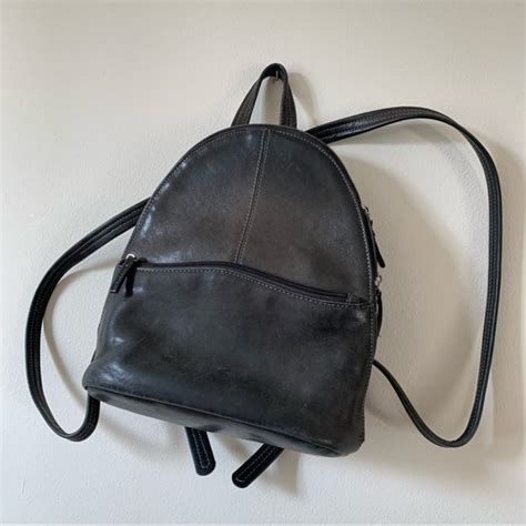 Tignanello Bags Tiganello Dark Gray Leather Mini Backpack Purse
