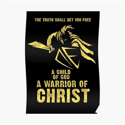 Knights Templar Motto A Child Of God A Warrior Of Christ Poster By