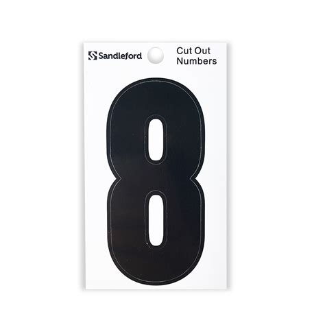 Sandleford 85mm Black Cut Out Self Adhesive House Number 8 Bunnings