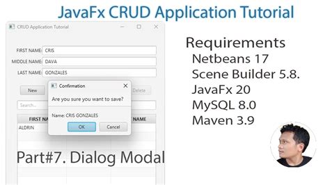 Javafx Crud Tutorial Javafx Dialog Modal Part Youtube