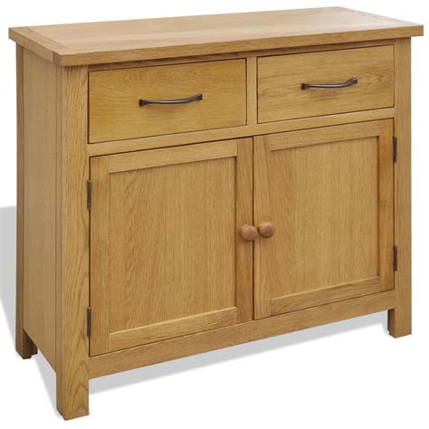 vidaxl solid oak wood sideboard storage cabinet cupboard 2 doors 2 drawers buy sideboards