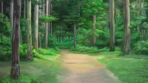Green Forest Painting Forest Clearing Trees Artwork Everlasting