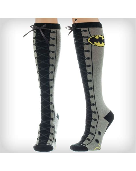 Batgirl Lace Up Knee High Socks Batman Outfits Black