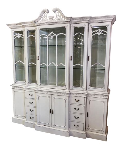 1600 x 1600 jpeg 204 кб. Antique White China Cabinet | Chairish