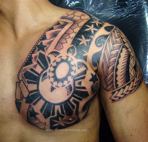Impressive Filipino Tattoo On Back Shoulder