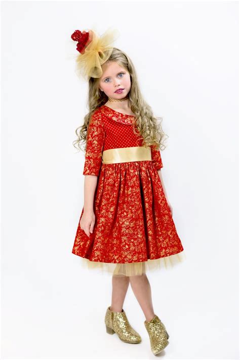 Valentines Day Dress For Little Girls Red And Gold Cupids Boutique