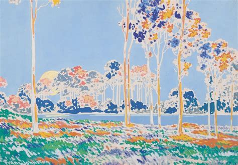 Row Of Poplars By Frank Hans Johnston At Cowley Abbott