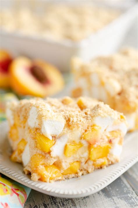 Desserts of light cooking usethe greatest popularity among those who do not like to stand at the stove a significant amount of their free. Marshmallow Peach Icebox Dessert | Recipe | Summer desserts, Icebox desserts, Easy summer desserts