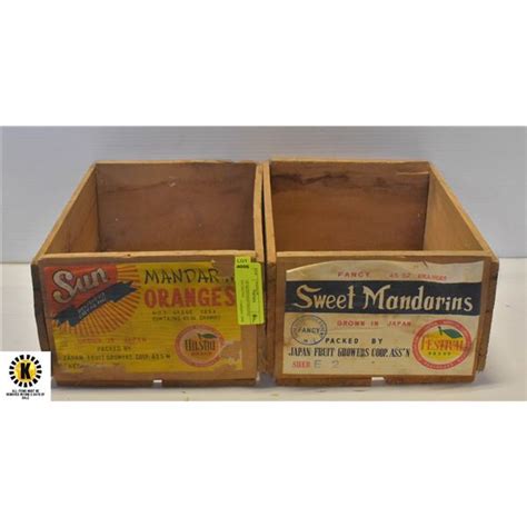 Vintage Mandarin Orange Wooden Crates