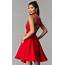 Short Red Two Piece Homecoming Dress With Lace Up Back
