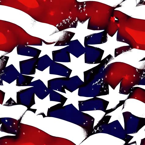 Us Flag Pattern Stars And Stripes Seamless Vector Hyper Realistic