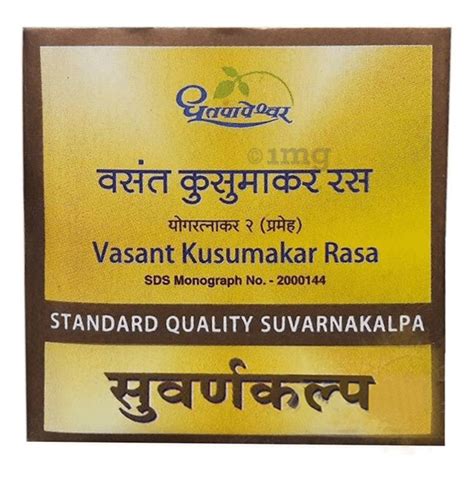 Dhootapapeshwar Vasant Kusumakar Ras Standard Quality Suvarnakalpa Tablet Buy Box Of 300