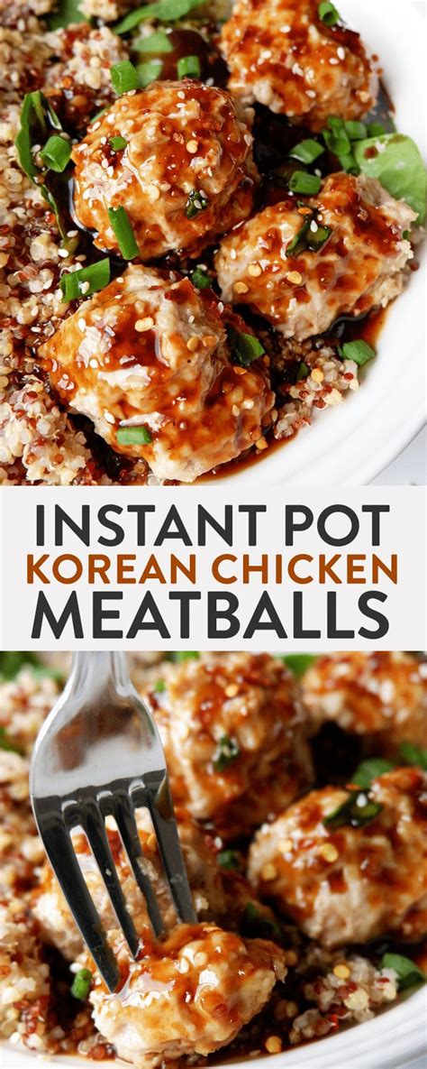 Chicken meatballs are a simple appetizer that's ready in less than half an hour. Korean Chicken Meatballs | Recipe | Instant pot recipes ...