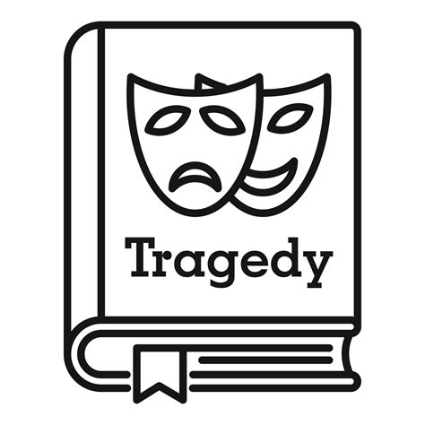 Tragedy Literary Genre Book Icon Outline Style 14520645 Vector Art At