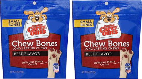 2 Pack Canine Carry Outs Chew Bones Beef Flavor Dog Treats Small 28