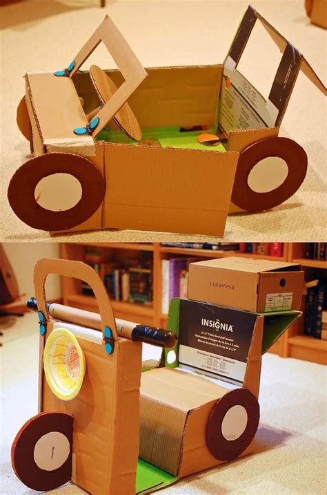 Big Cardboard Boxes Cardboard Crafts Kids Cardboard Car Cardboard