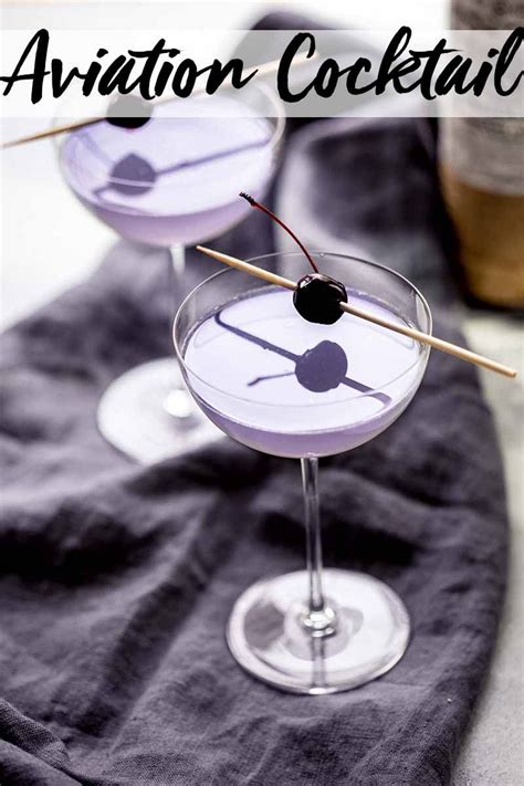 the aviation cocktail combines crème de violette maraschino cherry liqueur and a bit of lemon