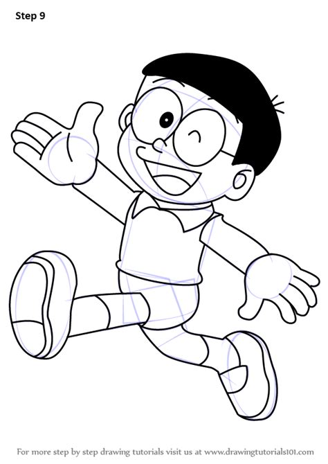 Step By Step How To Draw Nobita From Doraemon