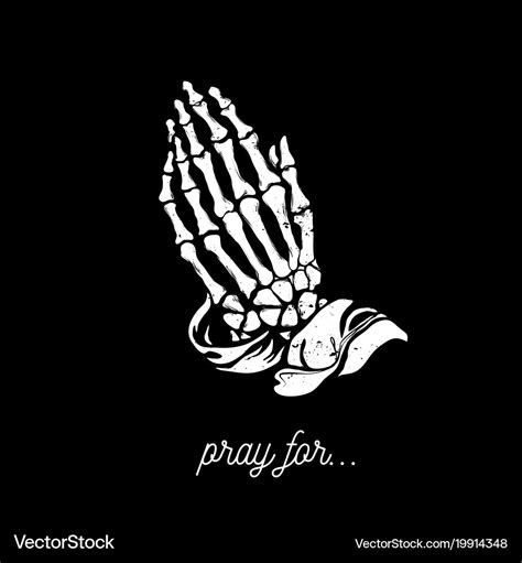 Praying Skeleton Hands Royalty Free Vector Image