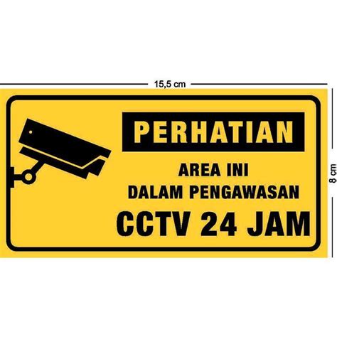 Jual Sticker Vinyl PERHATIAN AREA INI DALAM PENGAWASAN CCTV 24 JAM Di