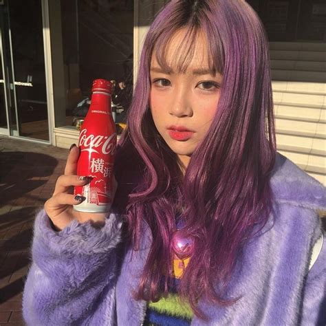 pin by spidey ツ on — 귀여워ღ girl with purple hair ulzzang hair purple hair