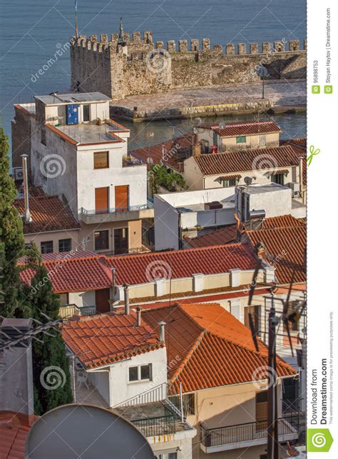 Amazing Panoramic View Of Nafpaktos Town Western Greece Editorial