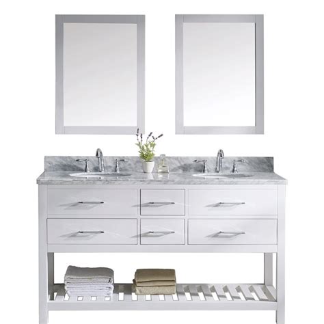 Constructed from sturdy hardwoods like oak, pine, and mahogany, these vanities will provide you with years and years of beauty and complete bathroom. Caroline Estate 60" Double Bathroom Vanity Cabinet Set in ...