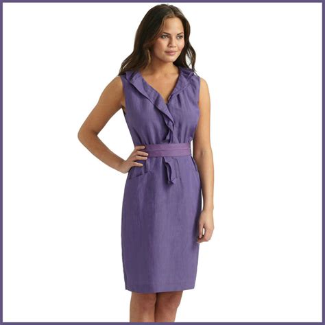 ELIE TAHARI • Purple Orchid Violet Lilac Lavender CHANNING Linen Dress