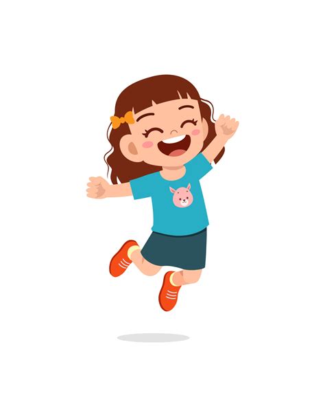 Cute Little Kid Jump And Feel Happy 7846315 Vector Art At Vecteezy