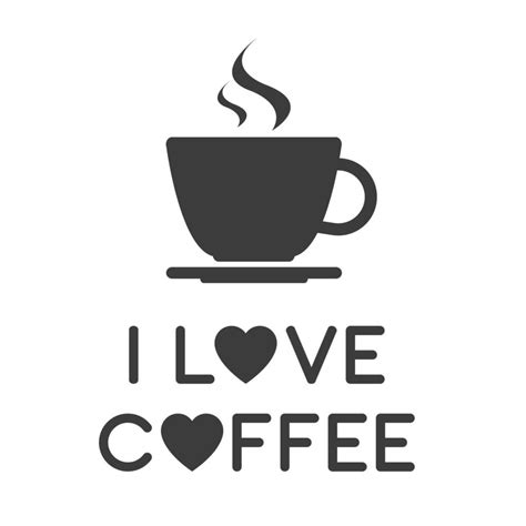 Simple Icon I Love Coffee A Cup Of Coffee Vector Illustration 3478400