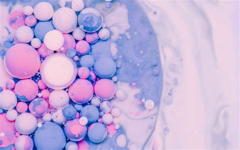 Download Wallpaper 3840x2400 Bubbles Paint Liquid Stains Blue Pink