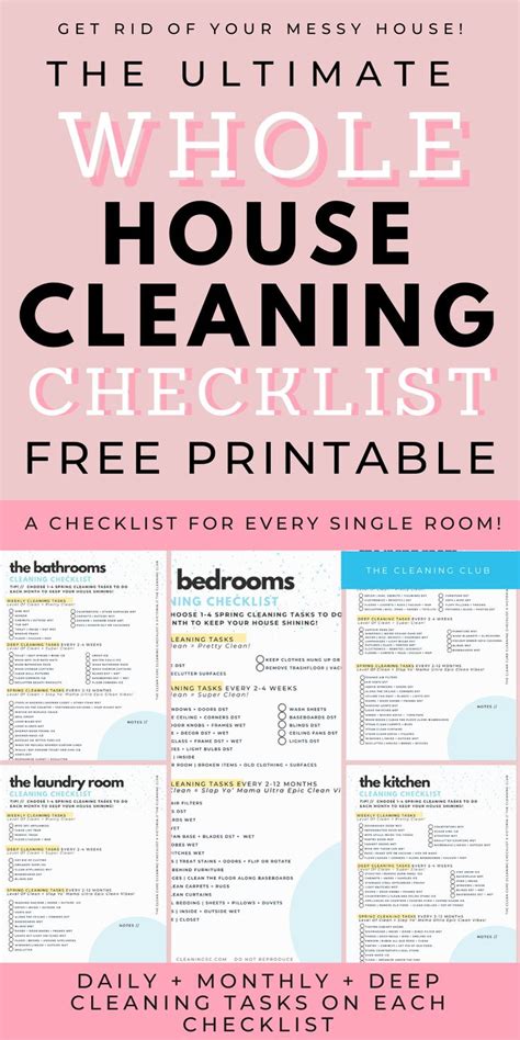 The Best Whole House Cleaning Checklist Plus A Free Printable House