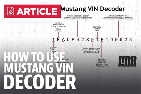 Mustang Vin Decoder Vin Decoder Chart