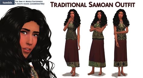 Traditional Samoan Outfit Recolored By The Sims 4 Middle